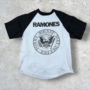 Vtg Ramones Raglan Shirt Large Alstyle Presidential Seal Punk Distressed